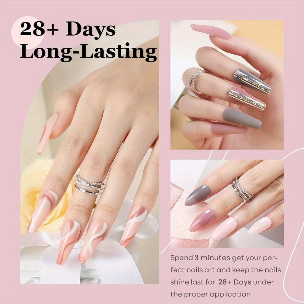 Dip Powder Nail Kit with NOCIS Label, Four Nude Gray Pink Powders, Three 10ml Liquids and Four Tools — image 11