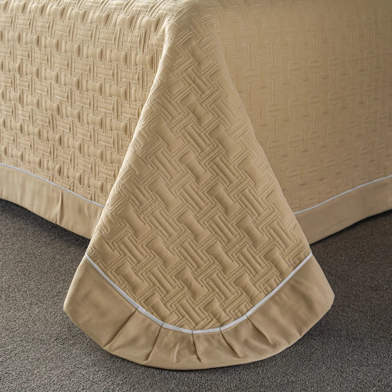 Quilted Padded Continental Bed Cover Three Piece Set