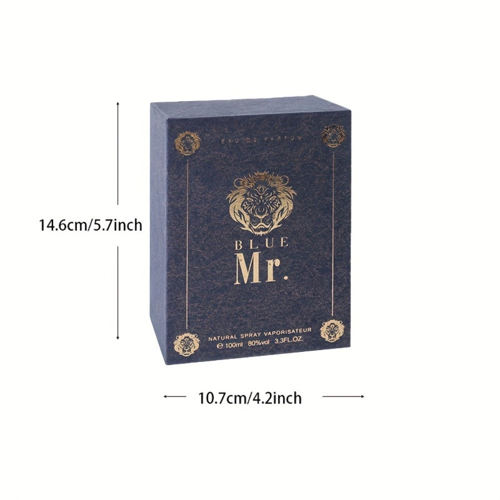 Men's Cologne Spray, Mr. Blue Lion Masculine EDT, Fresh Woody Scent for Sports Business Romance, Elegant Gift for Him — image
