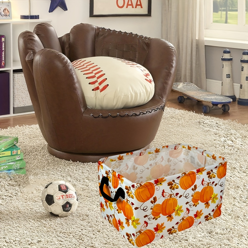Soft Open-Top Printed Storage Bin with Side Handles and Cat, Dog, Pumpkin, Duck or Dachshund Designs — image 9