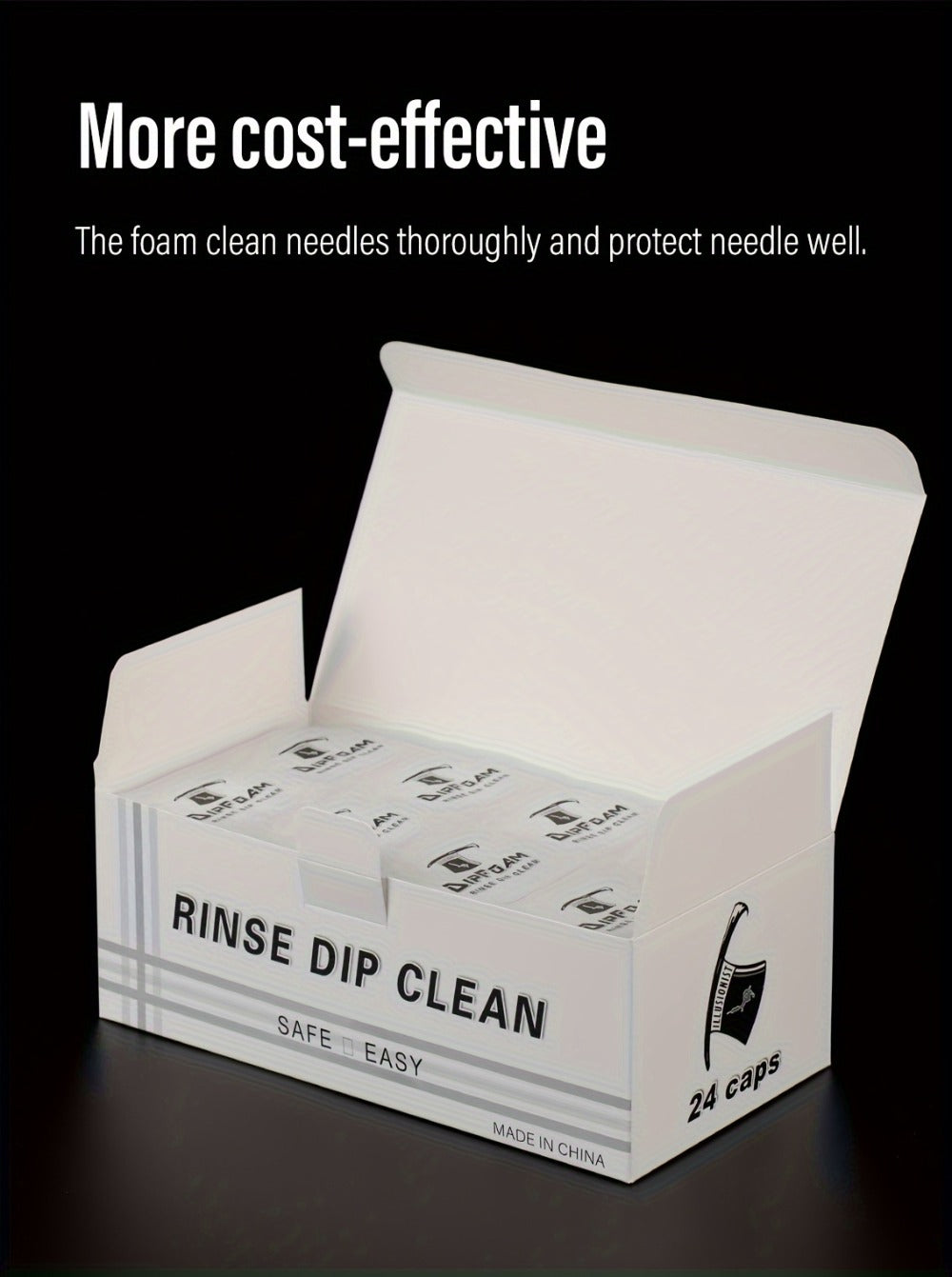 Tattoo Needle Dip Clean Cups 24pcs Foam Liner, Odorless Non-Electric Safe Cleaning for Cartridge & Traditional Needles — imag