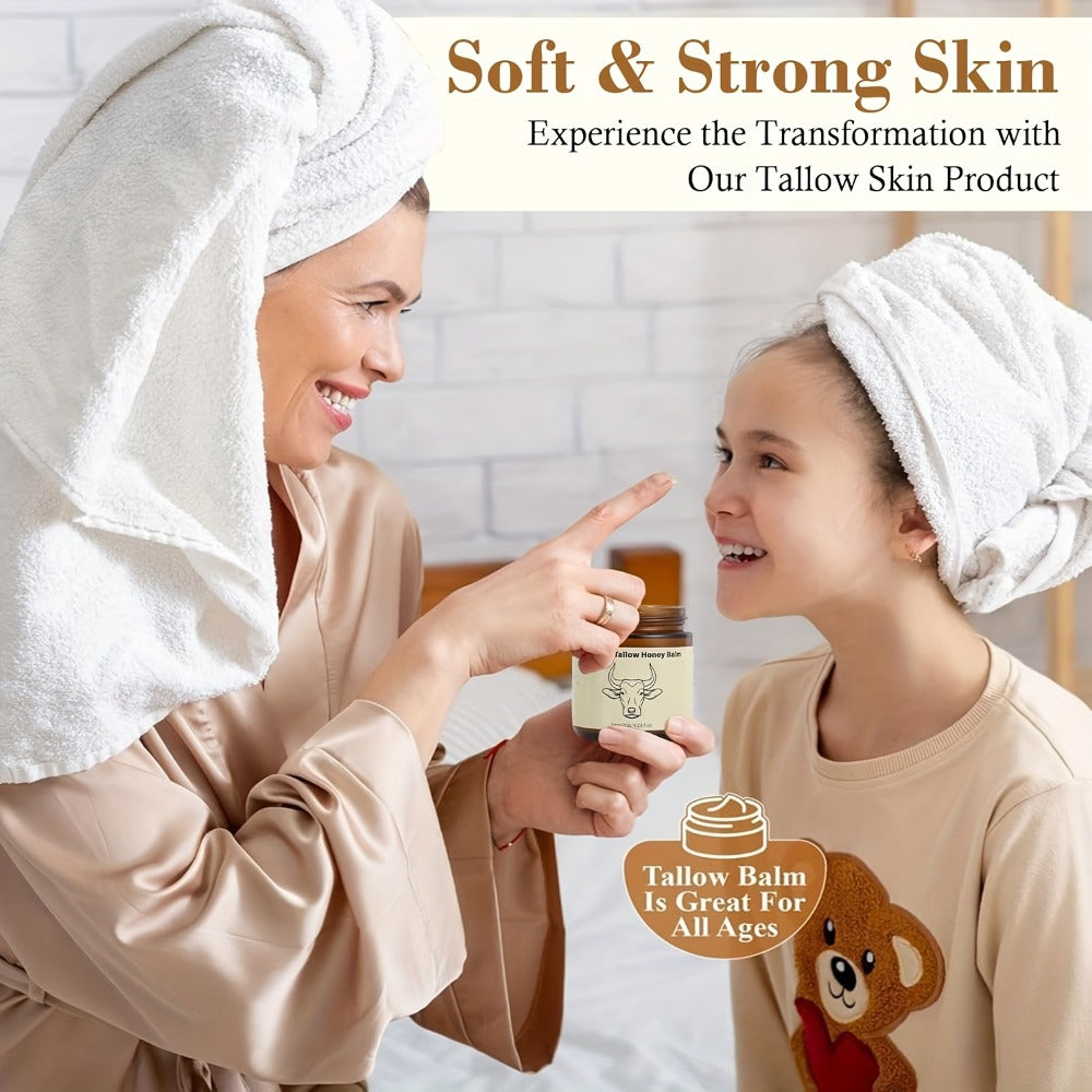 Beef Tallow Cream 4oz with Honey, Natural Fast-Absorbing for Face, Body, Hair & Dry Cracked Skin — image 1