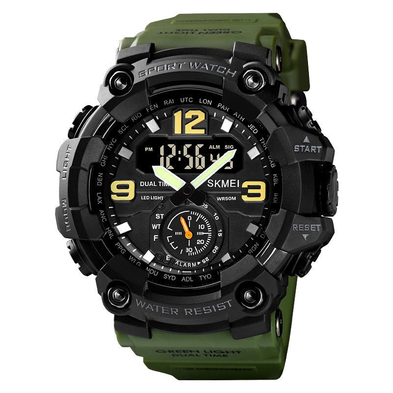 Outdoor Shockproof Plastic Men's Watch With Large Dial, Sports Digital Display, And Synchronized Electronic Watch