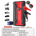 10000A Car Jump Starter with 12V Clamps, LED Light and Optional Integrated Air Pump in Red, Green or Gray — image 3