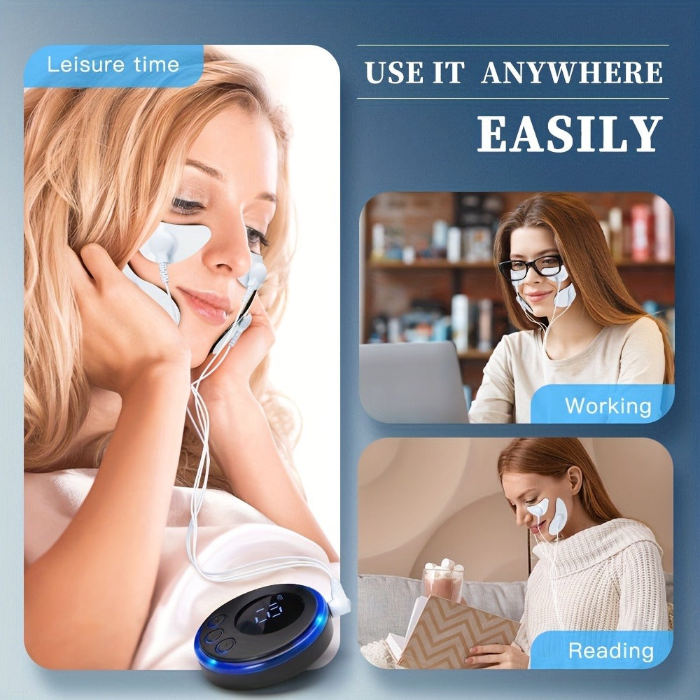 EMS Facial & Eye Massager Microcurrent TENS Device FDA Cleared Face Slimming Eye Lift 6 Modes 10 Levels for Home or Salon Spa