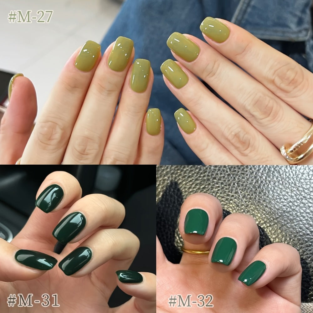 Gel Nail Polish Set with XEIJAYI Label, 6 Nude Pink Green and Glitter Colors, Shades 25 to 32 — image 5