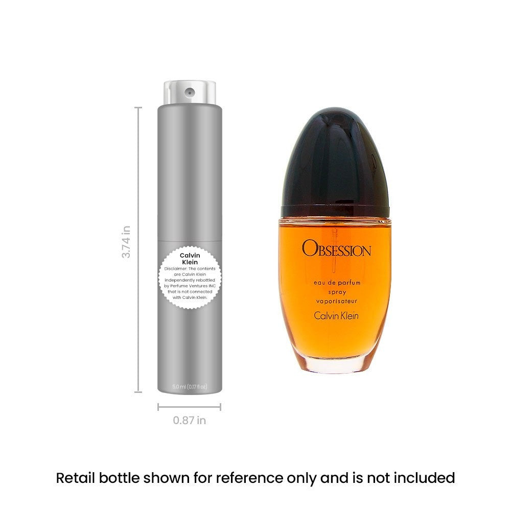Eau de Parfum Calvin Klein Obsession for Women 5ml in Slim Gold Travel Atomizer for Daily Wear — image 1
