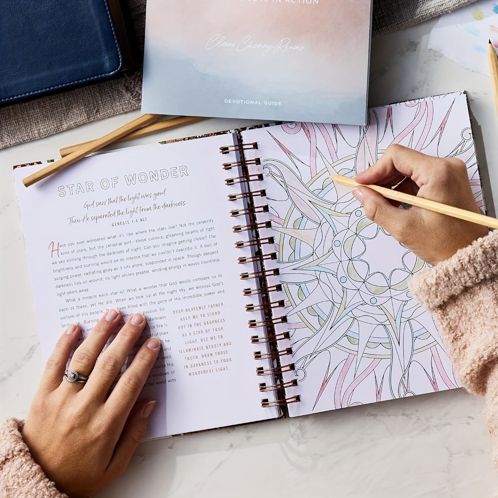 Christian Coloring Book for Adults, Devotional Faith-Based Mindfulness Art with Scripture, Guided Meditation & Stress Pages f