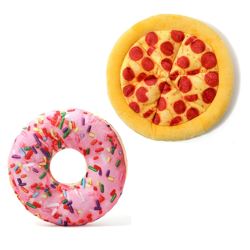 Dog Toy Pizza or Donut Plush with Built-In Squeaker and One or Two-Piece Pack Options for All Breeds — image 15