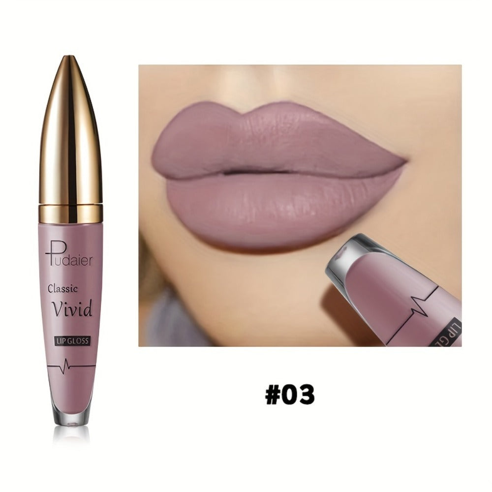 Matte Liquid Lip Color in Seven Numbered Shades with 8.5cm Clear Tube and Pointed Gold Cap — image 7
