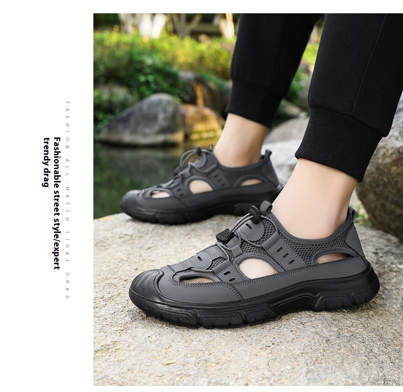 Summer Beach Hole Wading Rotating Button Sandals Men's Casual Shoes