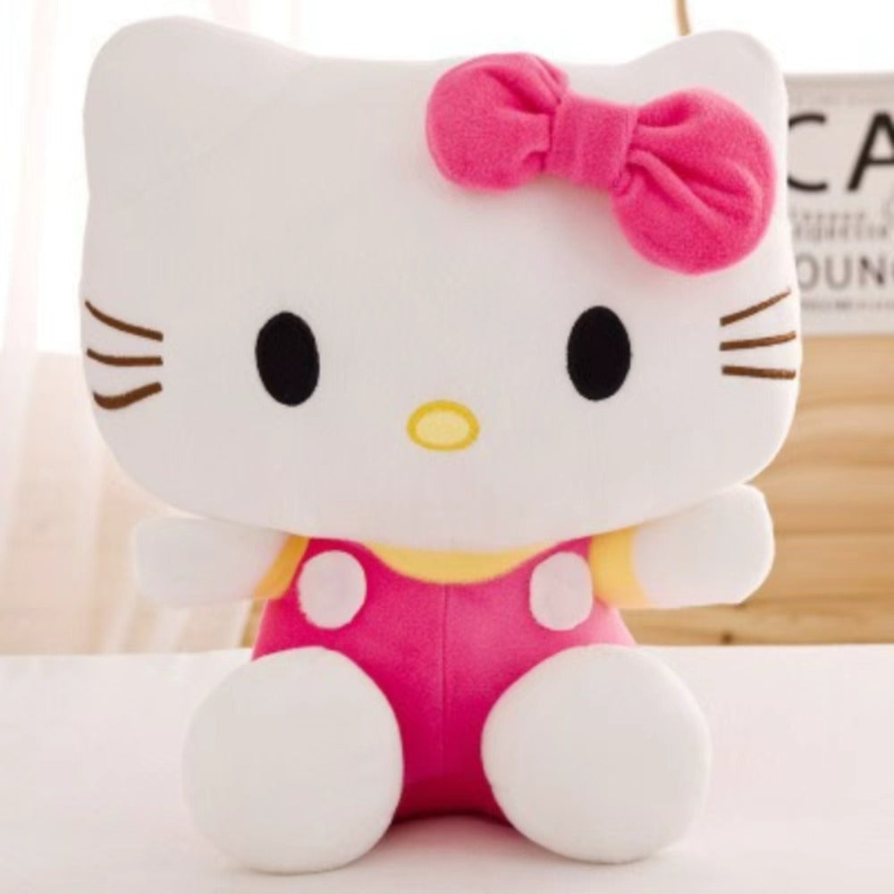 Plush Toy Three-Piece Hello Kitty Character Set with Red, Pink and Blue Bow Styling for Display — image 5