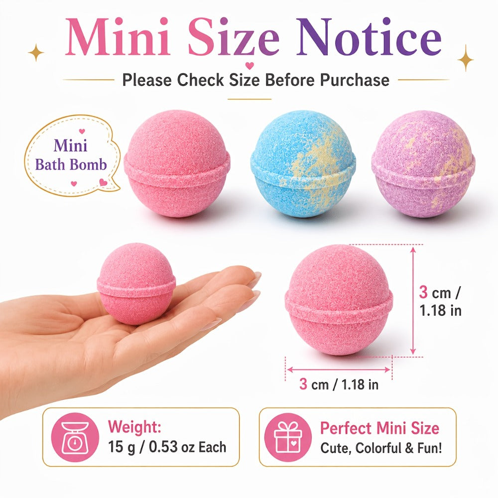 Bath Bombs, 91-Piece Mini Fizzer Set with 15g Round Pieces, Three Labeled Scents and Random Assorted Colors — image 4