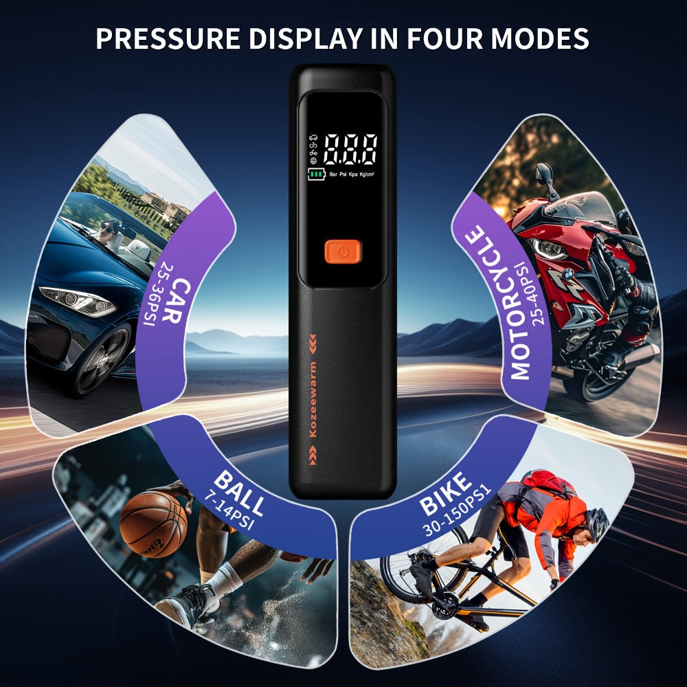 Cordless Tire Inflator Portable Air Compressor – USB-C Rechargeable, Digital Gauge, 3X Fast Inflation for Car Tires, Bikes — 
