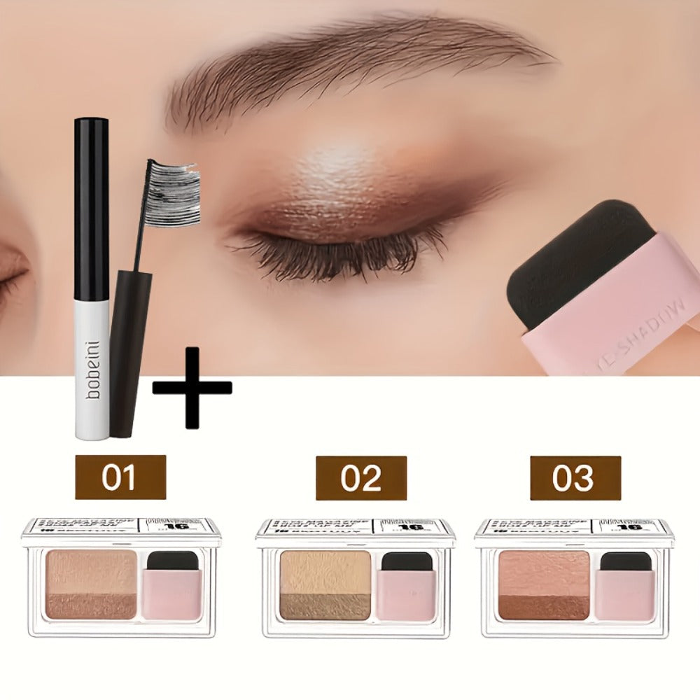 Duo Eyeshadow Palette Set 3 Pack, 2-Color Matte & Shimmer Blendable Eye Makeup with Applicator Brush — image 3