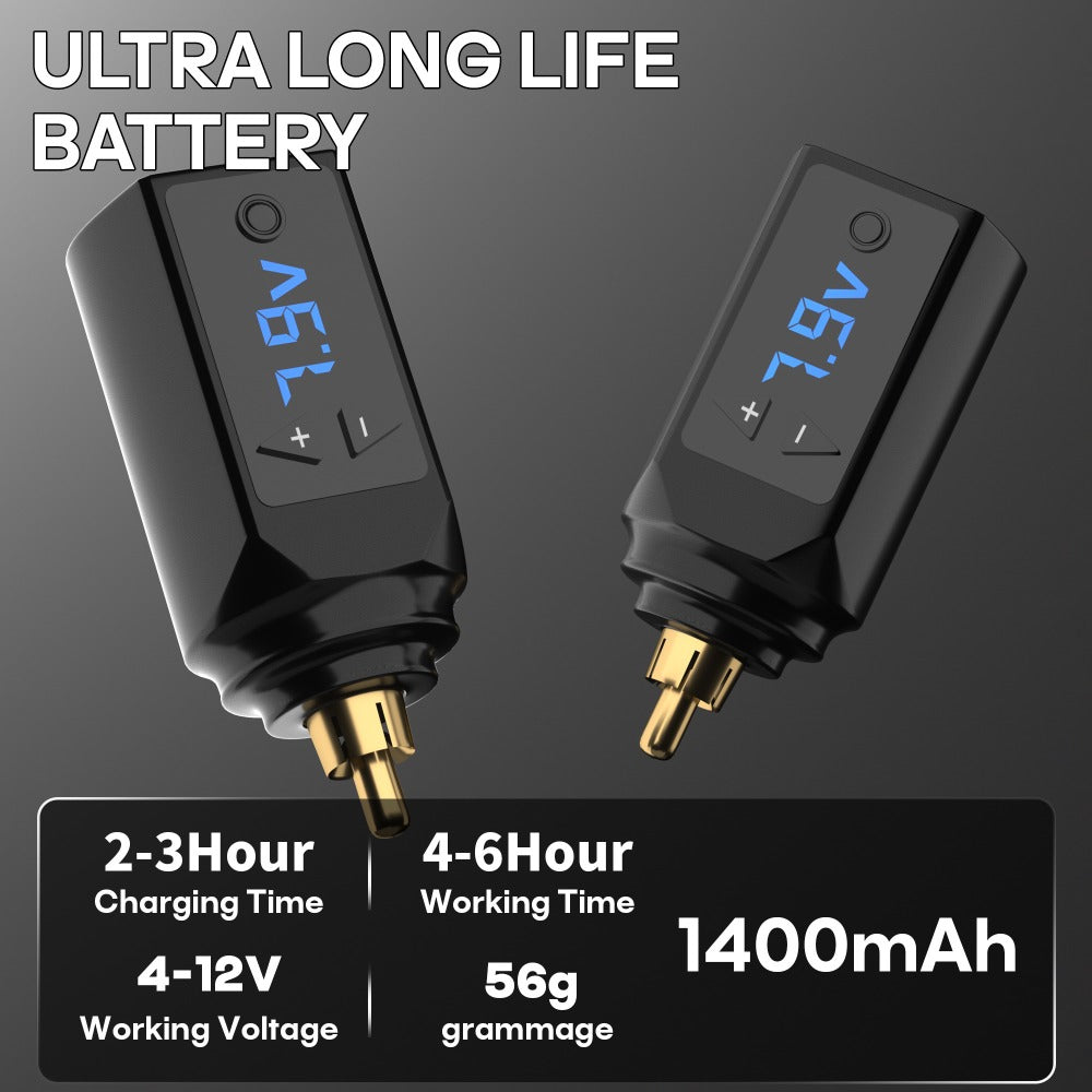 Tattoo Machine Kit POSEIDON V3 PRO LTK06 Wireless Pen with Extra 1400mAh Battery, LCD, 20 Cartridges and 6 Inks — image 6