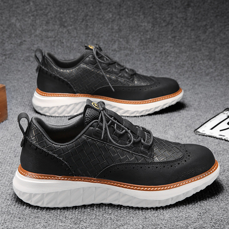 Breathable Woven-Texture Mens Sneakers