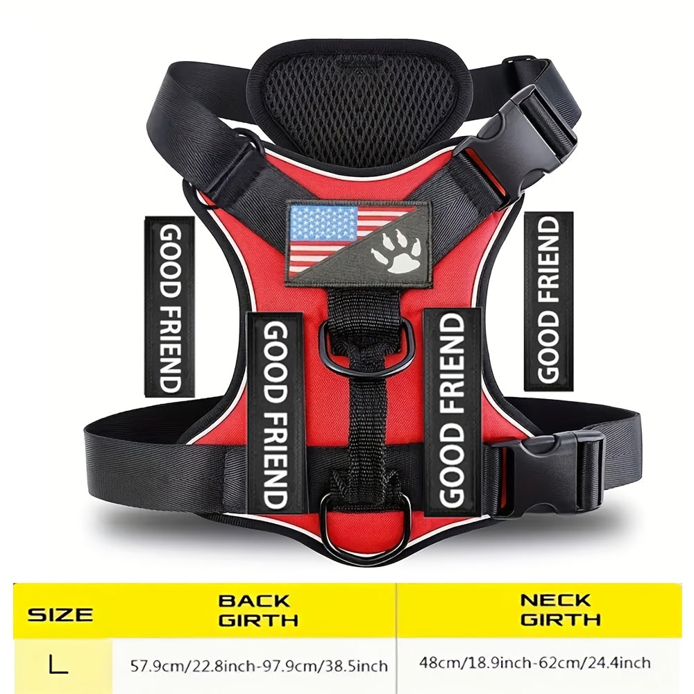 Five-Patch Dog Vest Harness in Black, Red, Rose Red, Grey or Green with XS-to-XL Sizes Pictured — image 48