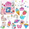 Diamond Gem Painting Kit for Girls Ages 6+ 16 Projects, 5D Gem Art Set with 2800+ Gems Unicorn Suncatchers Keychains Necklace