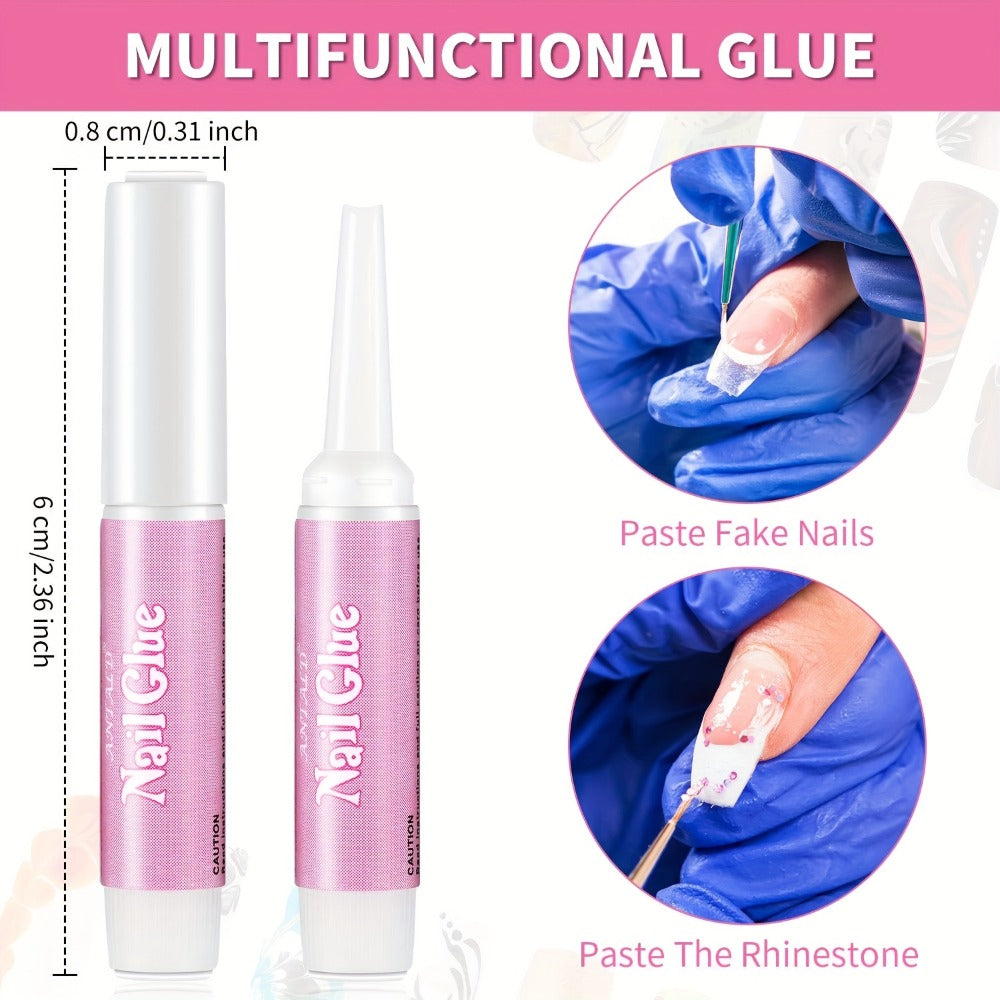 Press On Nail Glue 60pcs Professional Acrylic Nail Tip Adhesive – Super Strong Gel Formula for False Nails — image 4