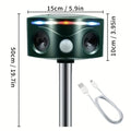 Ultrasonic Animal Repeller, Solar Motion Sensor Deer Cat Dog Garden for Garden, Patio and Yard Use — image 3