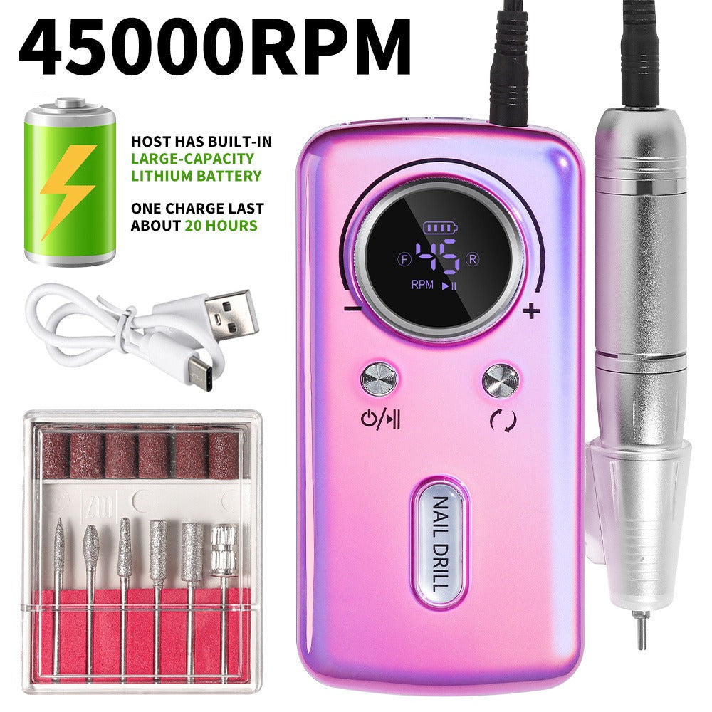Cordless 45000 RPM Nail Drill Kit with Rechargeable 1800mAh Battery, USB-C Charging and Three Color Options — image 1