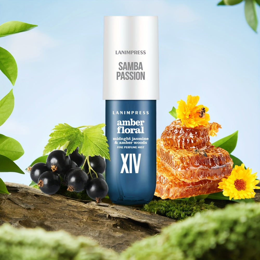 Perfume Mist for Women Samba Passion 3oz Amber Floral Body Hair Fragrance Spray Long Lasting Travel Size Daily Wear Date Nigh