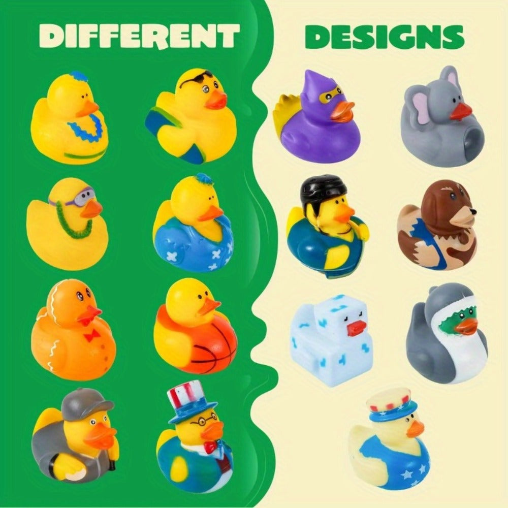 30-Piece Mini Duck Bath Toy Assortment with 2-Inch Character Designs and Mesh Storage Bag Pictured — image 12