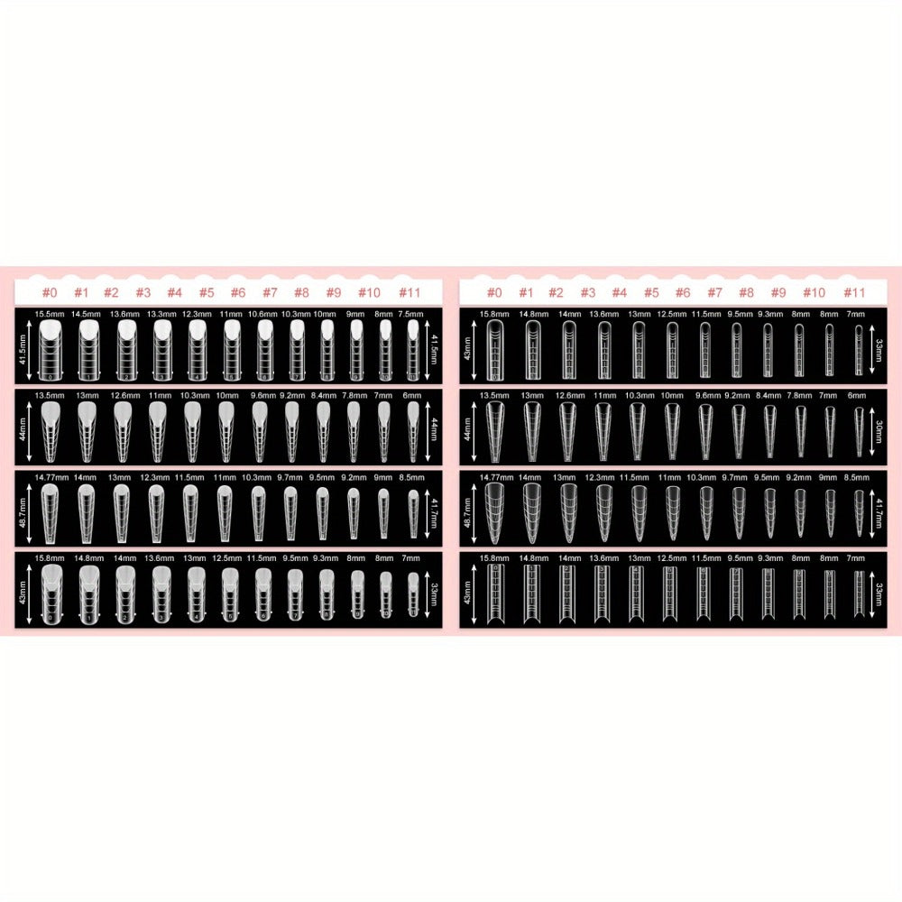 Poly Gel Nail Extension Form Kit – 192pcs Dual Forms, 96pcs Reusable Pads, 8 Shapes Acrylic Mold, Brush Pen — image 15