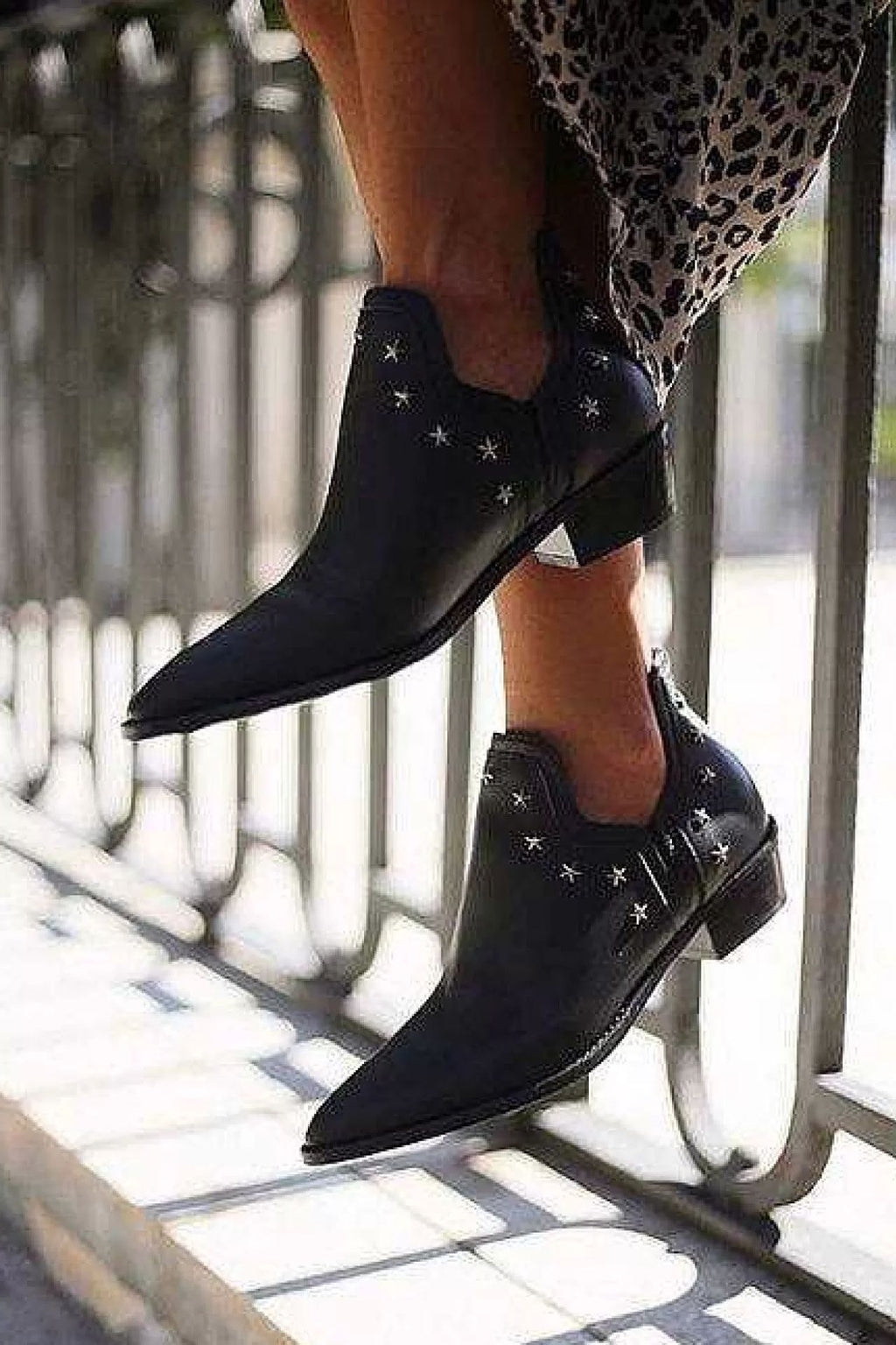 Fashion Ankle Boots With Metal Decoration Low Square Heel Large Size Ladies European And American Style