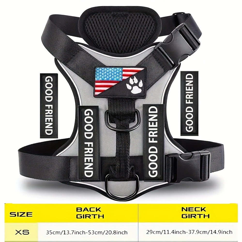 Five-Patch Dog Vest Harness in Black, Red, Rose Red, Grey or Green with XS-to-XL Sizes Pictured — image 49