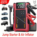 12V Jump Starter with 4000A Marking, 150 PSI-Labeled Air Compressor, Digital Pressure Display and Two Black Color Options — i