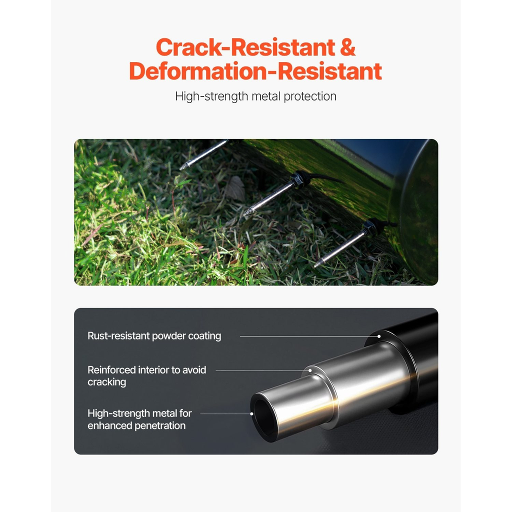 Rolling Lawn Aerator with 18- or 21-Inch Drum, 27 Spikes and Detachable Three-Section Handle — image 8