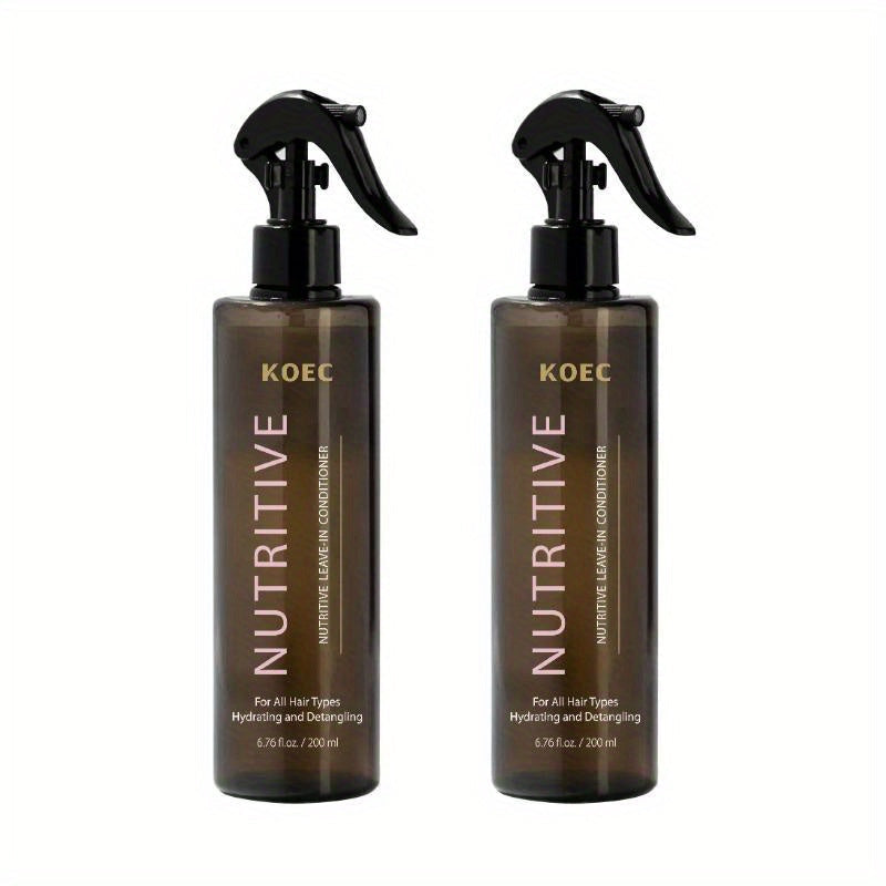 Leave-In Conditioner Spray 2 Bottles 13.53oz Detangler with Snail Serum Anti-Frizz Deep Conditioning Shine-Boosting Moisturiz