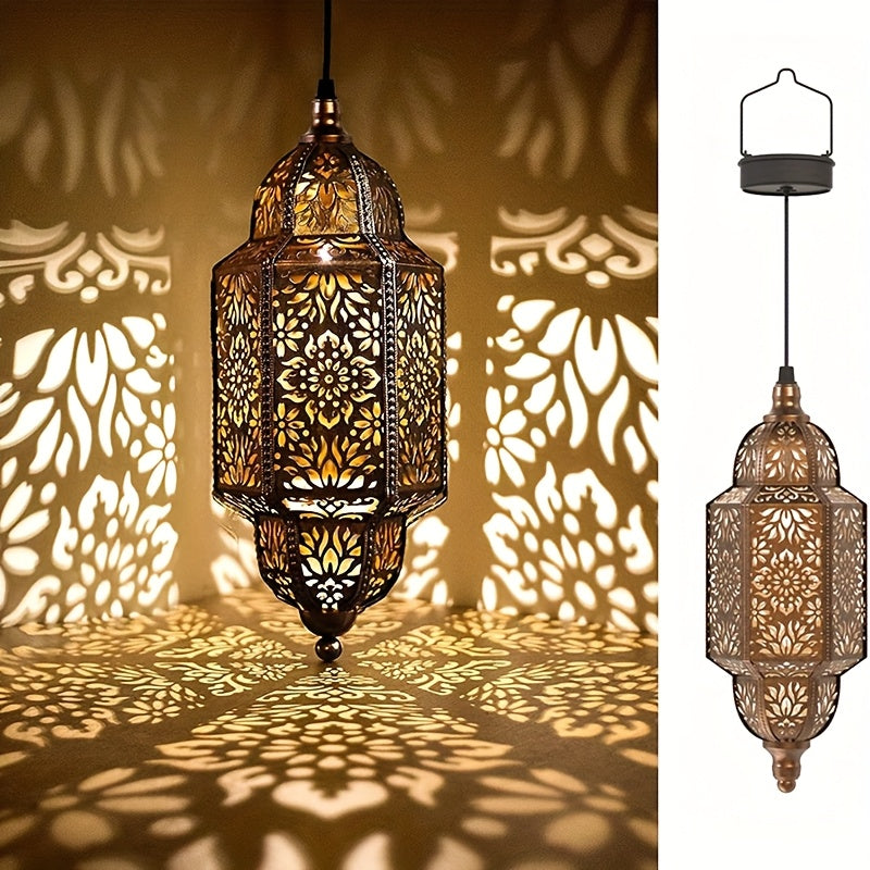 Solar Lanterns Outdoor 2 Pack Moroccan Cut-Out Design Garden Pathway Patio Lantern Lights Gold Purple White Copper — image 18