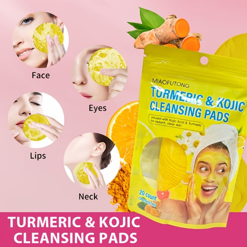 AHA Exfoliating Face Pads 20 Sheets with Ginger - Alpha Hydroxy Acid 0.3% Oil Control Deep for Bath Time, Home Spa and Person