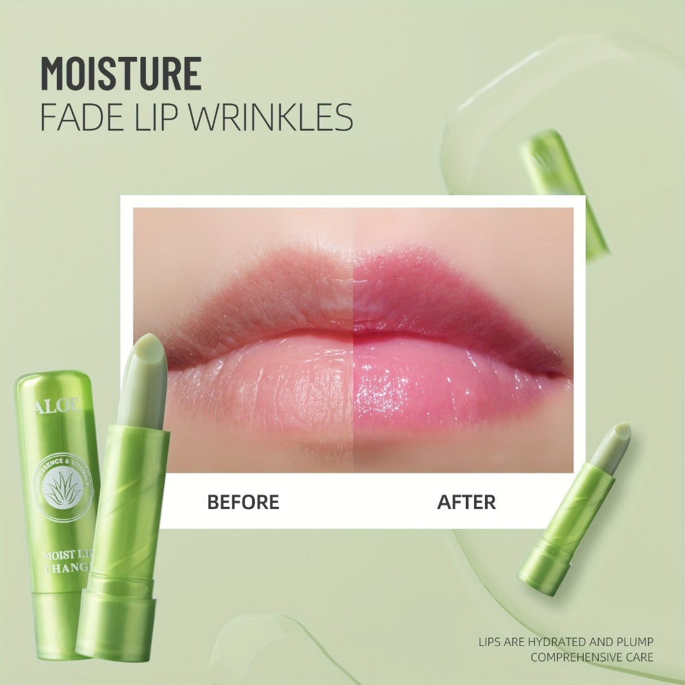 12-Piece Aloe-Themed Lip Balm Stick Set with Color-Changing Finish, Beeswax and Vitamin E Labels — image 8