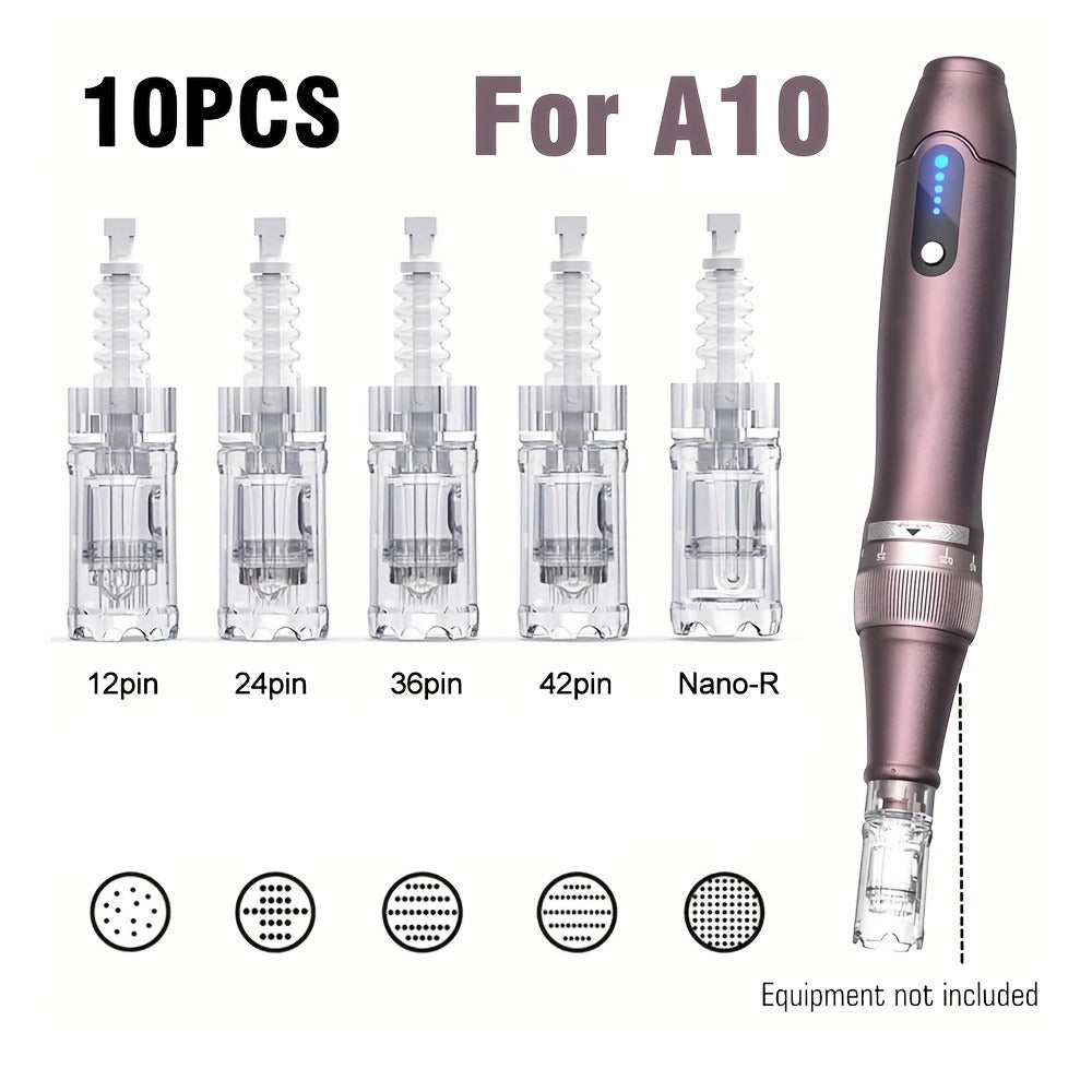 Microneedling Pen Cartridges 10-Pack 36-Pin 0.25mm Replacement Needle Tips for Dr Pen A10 for Bath Time, Home Spa and Persona