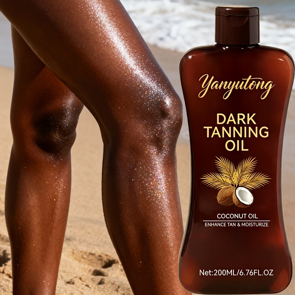 Sun Tanning Oil 200ml – Deep Golden Tan Accelerator Body Oil for Beach & Outdoor, Moisturizing & Nourishing Summer Skin Care 