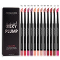 Waterproof Lip Liner Pencil Set 12 Pieces Multi-Functional Lip Eye & Brow Liner, for Makeup, Travel and Everyday Vanity Use —