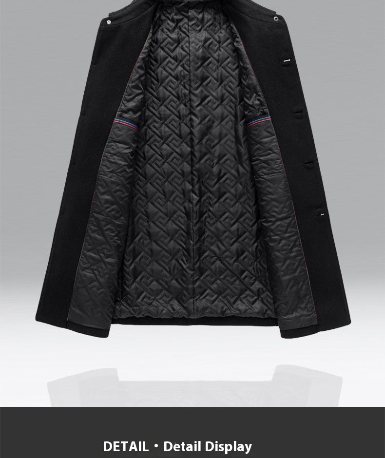 Lapel New Middle-aged Men Coat Woolen Coat