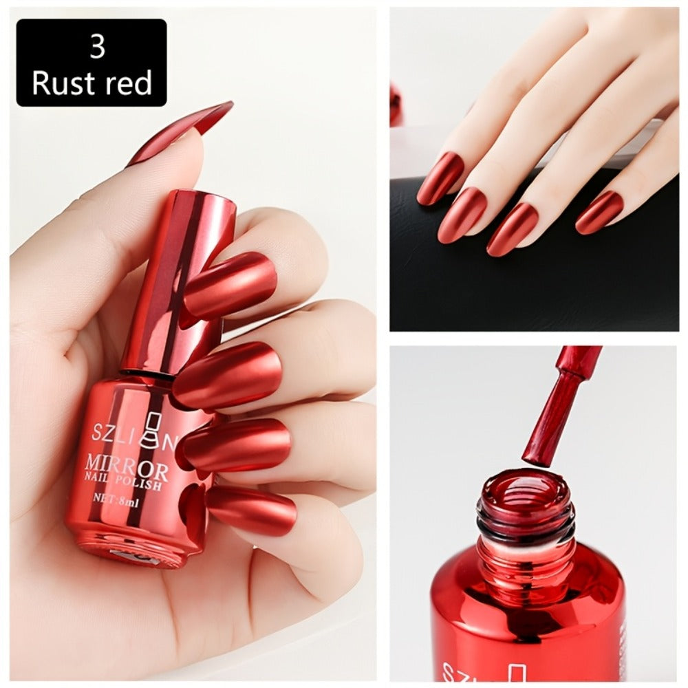 Gel Nail Polish Liner Set with 12 Mirror Chrome Colors and Built-In Thin Art Brushes for Detailed Nail Art — image 7