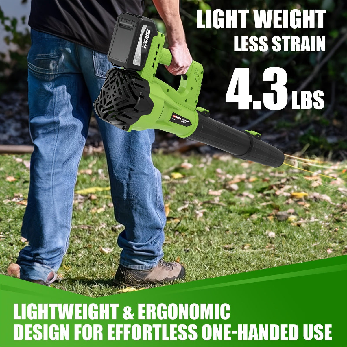 Cordless Leaf Blower, Battery Powered Lawn Yard Snow Pet Hair for Garden, Patio and Yard Use — image 12