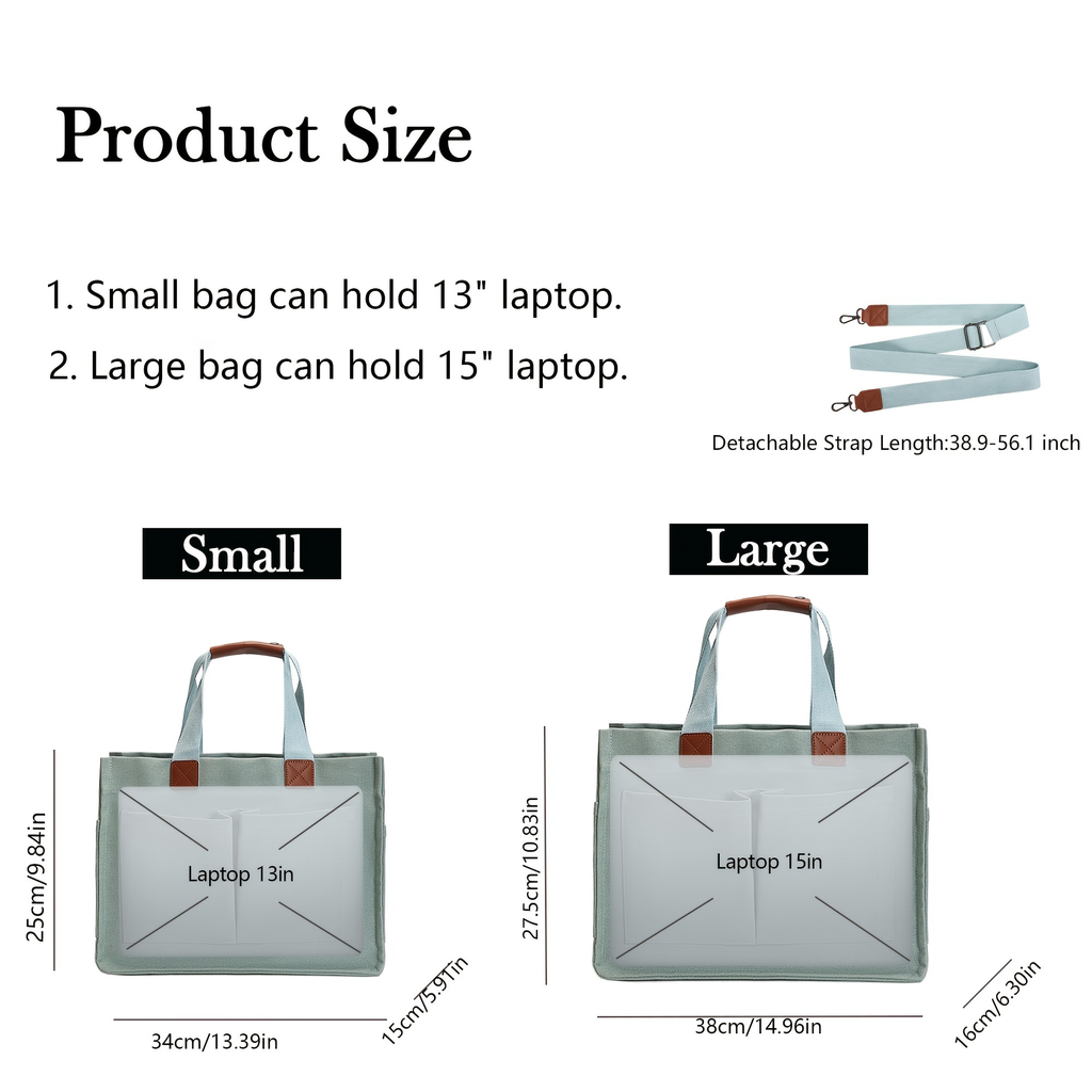 Large Utility Tote Bag for Women with Multiple Pockets, Adjustable Strap and Small or Large Sizes — image 13