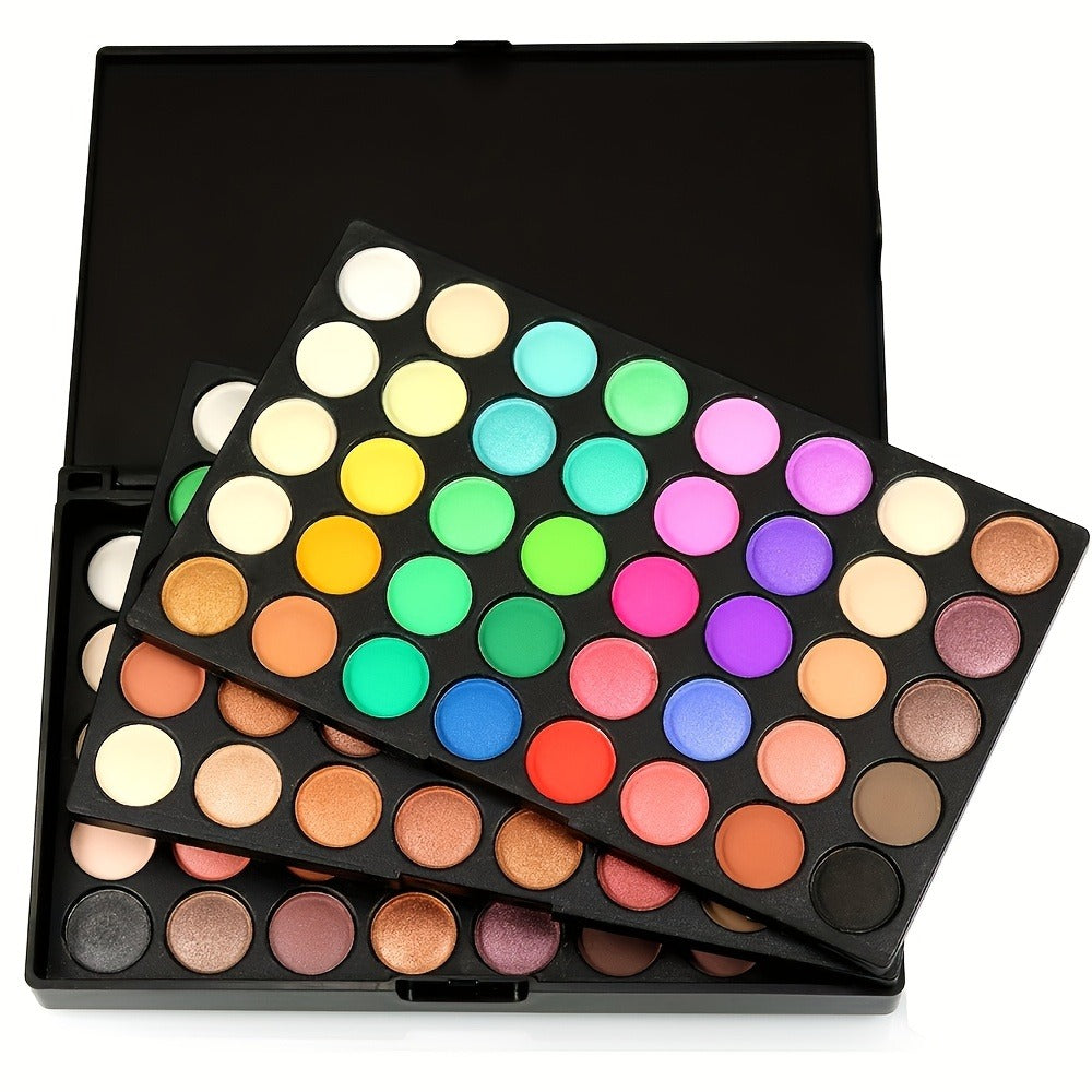 120 Shade Pro Eyeshadow Palette with 8 Brushes – Pearlescent & Matte Blendable Paste Formula for Smoky Eye, Cosplay, Stage & 