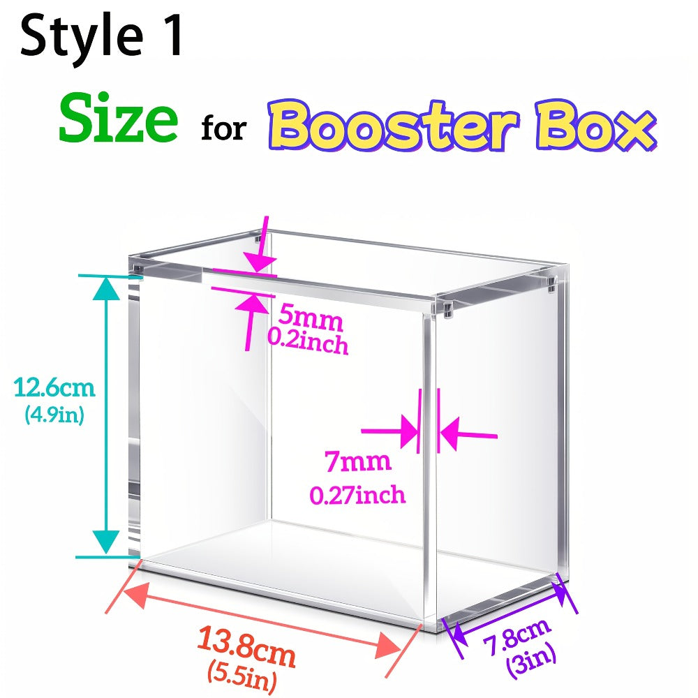 Stackable Acrylic Display Case for ETB & Booster Box – 5mm Thick Clear Magnetic Closure Protective Case for Pokemon Elite Tra