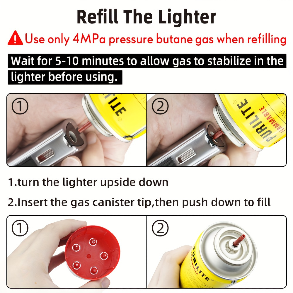 Blowtorch Jet Lighter 1800° Windproof, Zinc Alloy Butane Torch with Blue Flame for Welding, Outdoor Cooking — image 15