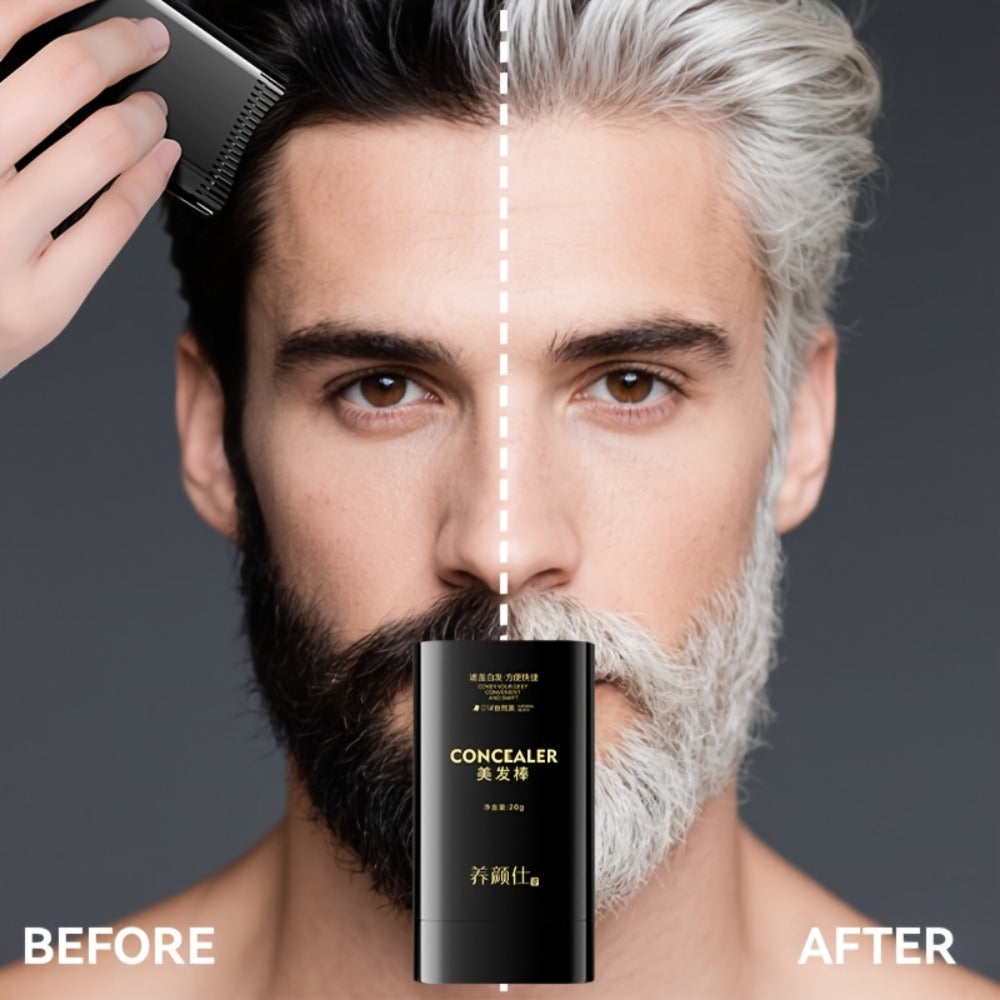 Instant Gray Root Concealer Hair Color Stick – Waterproof Sweatproof Non-Clumping Long-Lasting Formula with Built-in Comb App