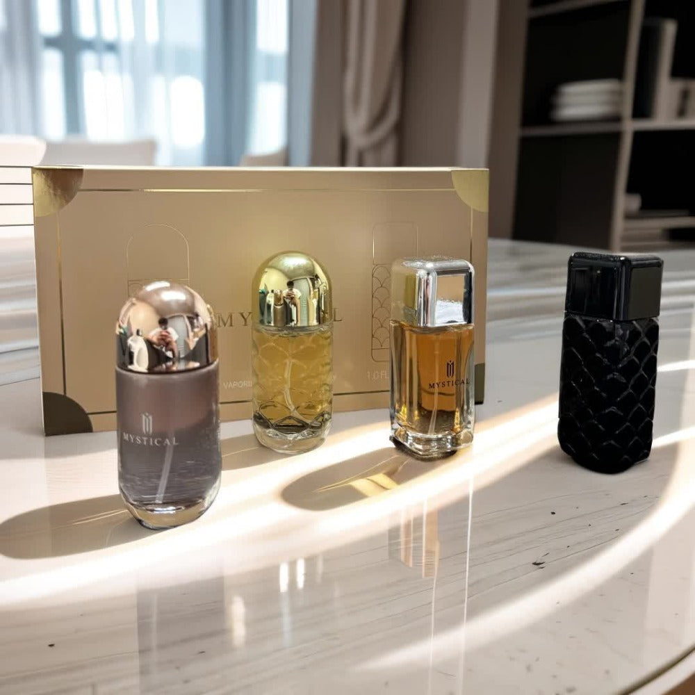 Women's Perfume Gift Set 4 Piece Travel Size Spray Kit – MYSTICAL Long Lasting Fresh Floral Scent Unisex Fragrance for Her Bi