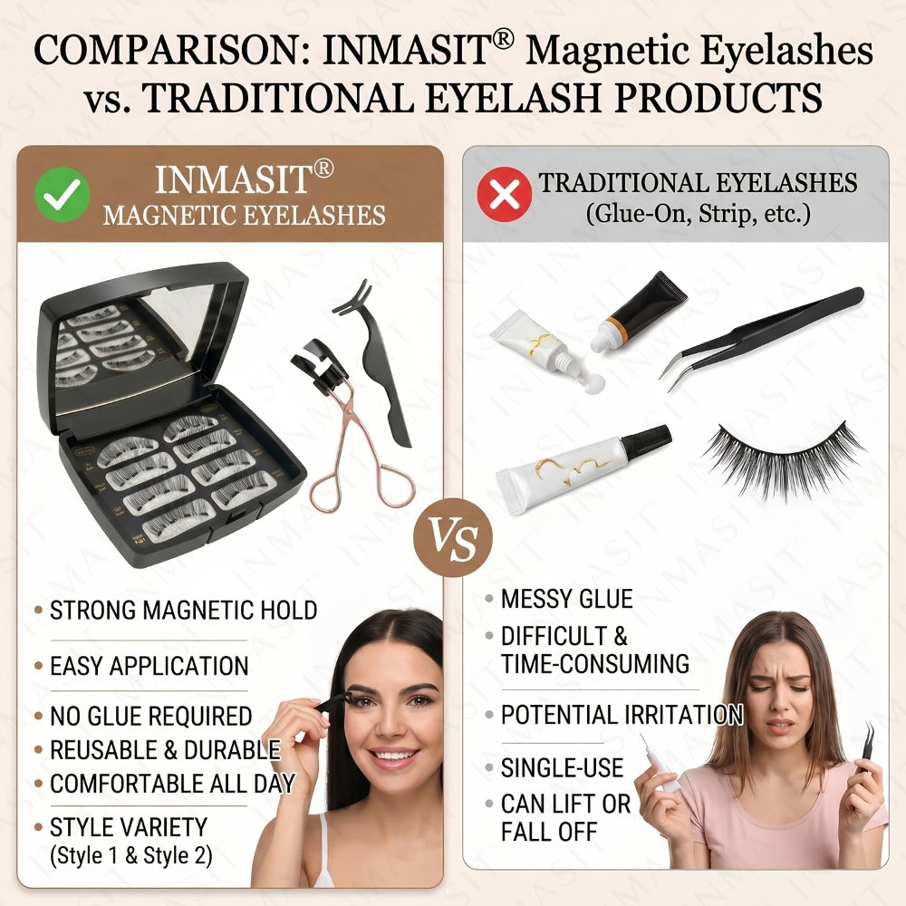 Eight-Piece Black Magnetic False Eyelash Kit with Rectangular Case, Applicator, Tweezers and Brush — image 9